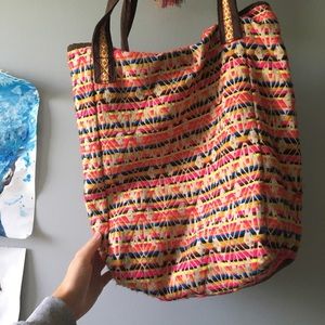 Colorful tote beach bag